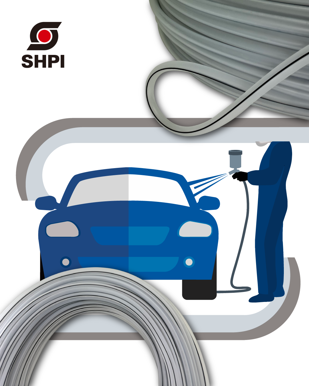 Silicone-free, anti-static pneumatic tubing for automotive paint booth